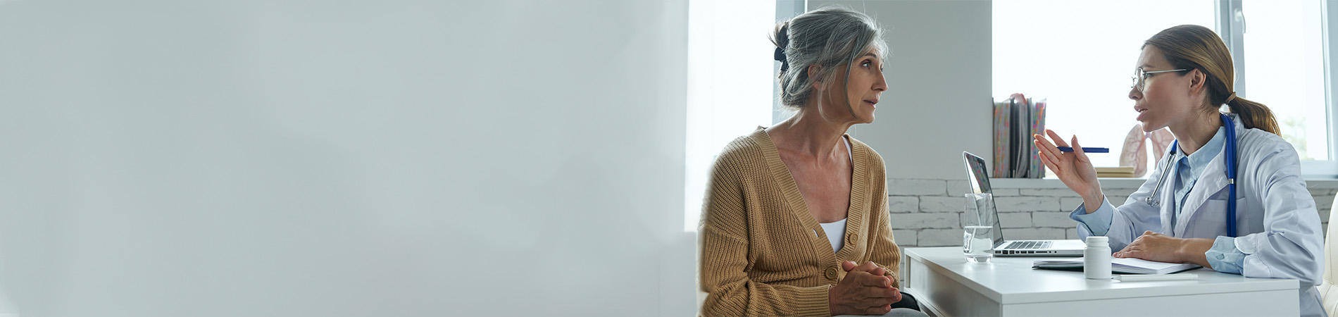 Woman patient at doctor's office. 